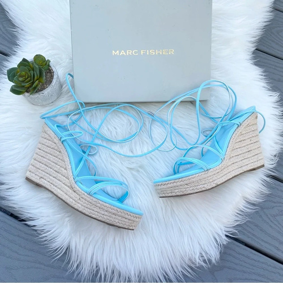 Marc Fisher Shoes - Marc Fisher Blue Strappy Wedges